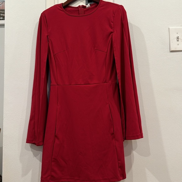 Red Cape Dress - Picture 2 of 3